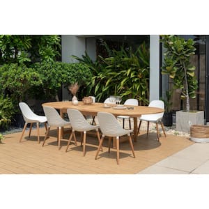 Talif 9-Piece 100% FSC Teak Wood Outdoor Dining Set