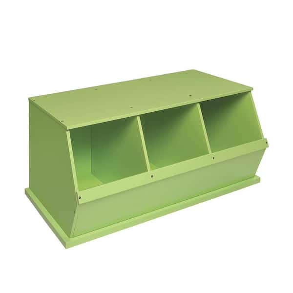 Badger Basket 37 in. W x 17 in. H x 19 in. D Sage Stackable 3-Storage Cubbies