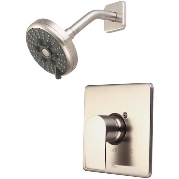 Olympia Faucets i4 1-Handle Wall Mount Shower Faucet Trim Kit in Brushed Nickel with 3 Function Showerhead (Valve not Included)