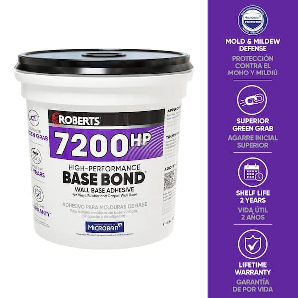 High-Performance BASE BOND 1 Gal. (4 qt.) 24-48 Hour Dry Time Vinyl, Rubber and Carpet Wall Base Adhesive in Light Tan