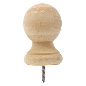 3-1/4 in. x 4-1/4 in. Large Pine Replacement Ball Post Top