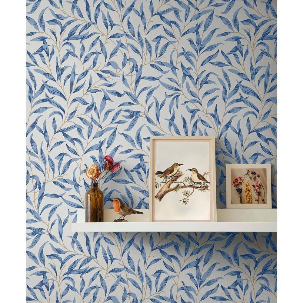 Blue Lake Botanical Peel and Stick Vinyl Wallpaper