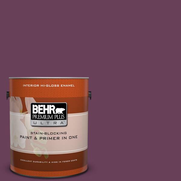 BEHR Premium Plus Ultra 1 gal. #PPU1-20 Spiced Plum Hi-Gloss Enamel Interior Paint and Primer in One