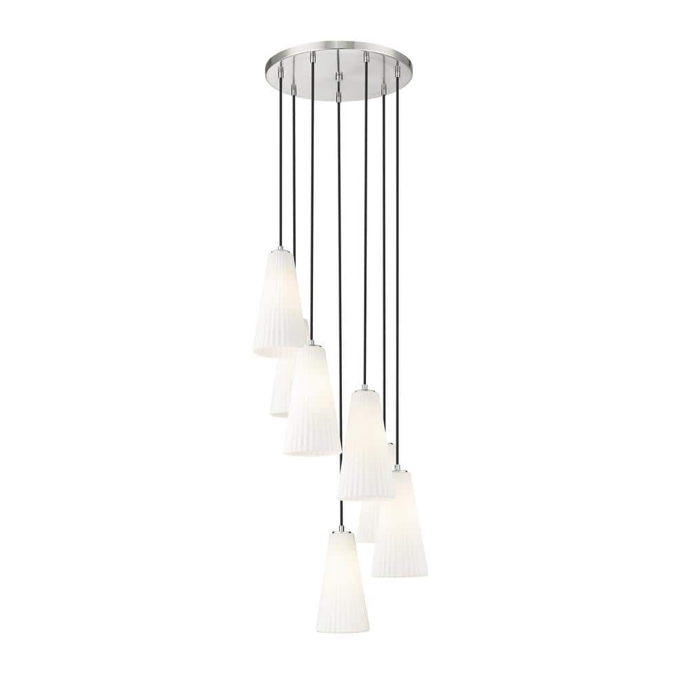 Farrell 7-Light in Brushed Nickel Chandelier with no bulbs included