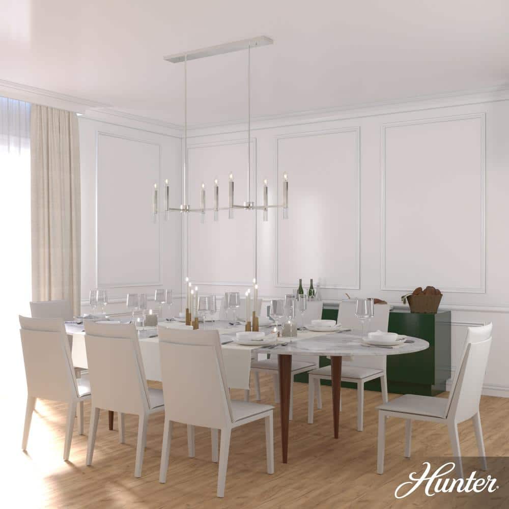 Sunjai Brushed Nickel 7-Light Linear Candlestick Chandelier