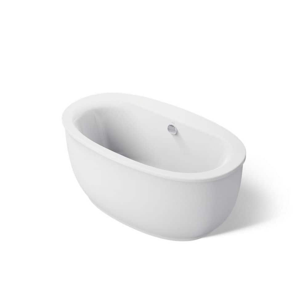 KOHLER Sunstruck 60 in. x 34 in. Soaking Bathtub with Center Drain