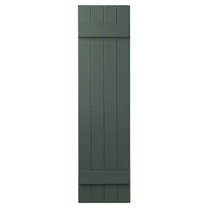 15 in. x 47 in. Polypropylene 4-Board Closed Board and Batten Shutters Pair in Green