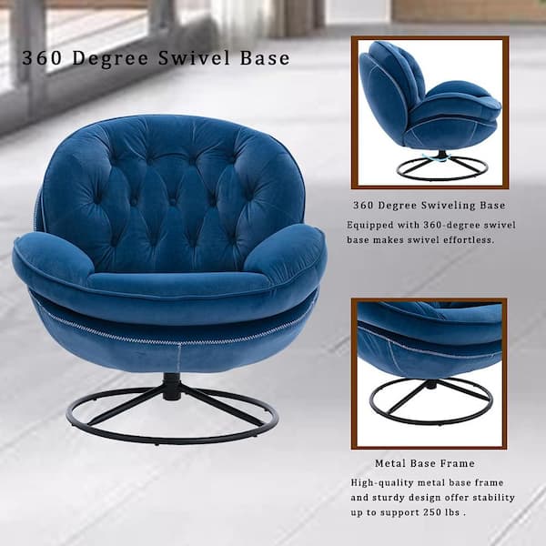 Dropship Blue Accent Chair, Living Room Chair, Footrest Chair Set