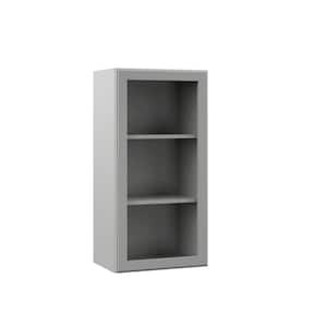 Designer Series Elgin Assembled 18x36x12 in. Wall Open Shelf Kitchen Cabinet in Heron Gray