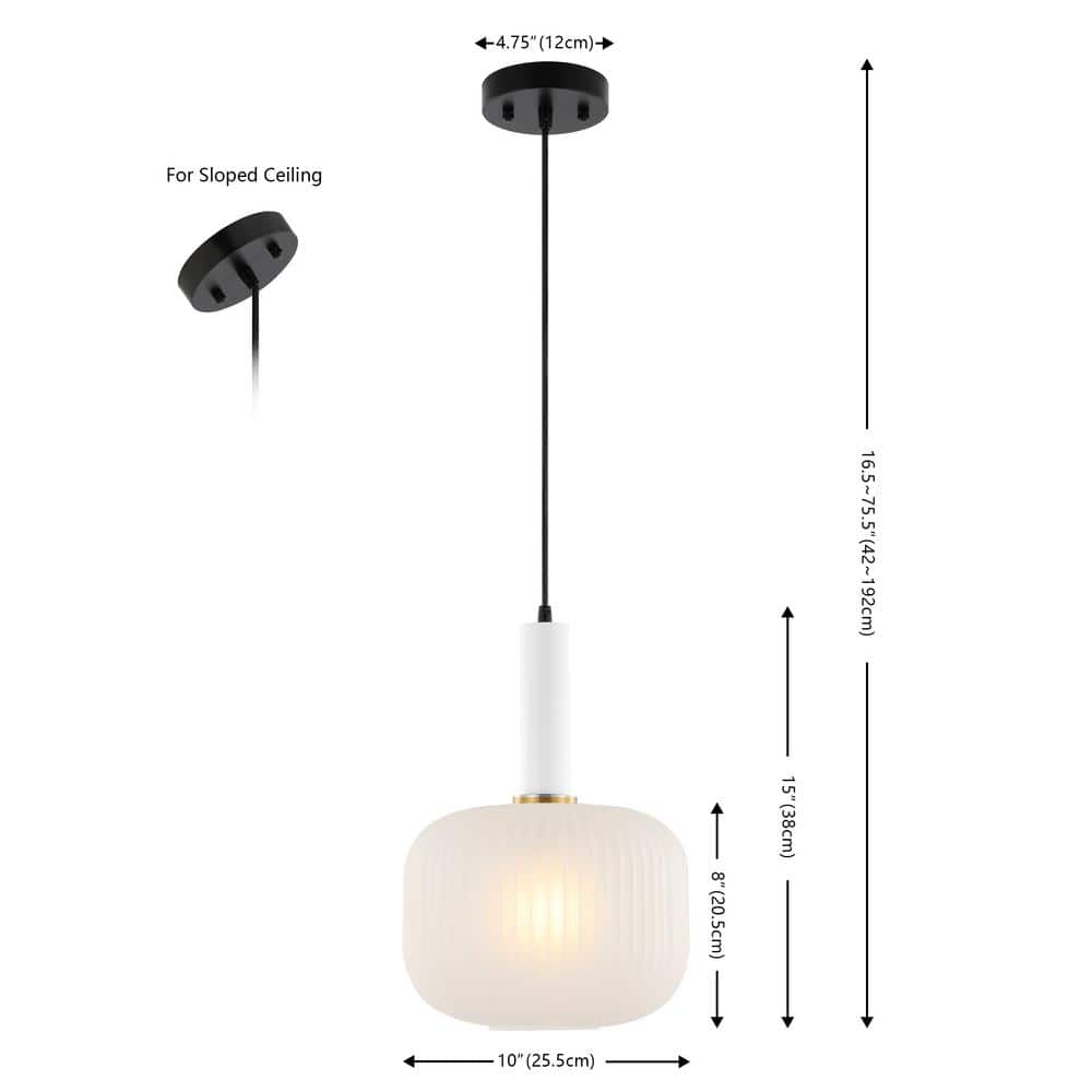 Naois Sleek White Glass LED Pendant Light