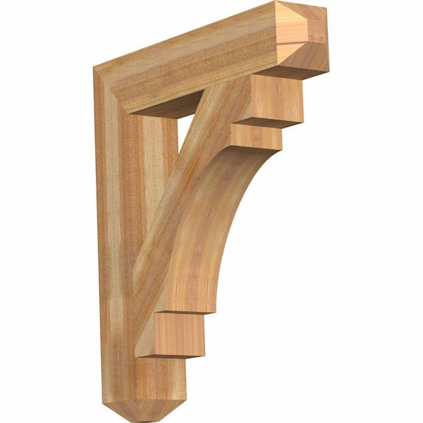 Ekena Millwork 6 in. x 36 in. x 32 in. Western Red Cedar Merced Craftsman Rough Sawn Bracket
