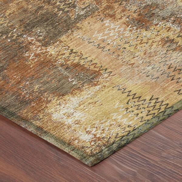 Chantille Machine Washable Indoor/Outdoor Abstract ACN2790 Copper 8 ft. x 10 ft. Area Rug