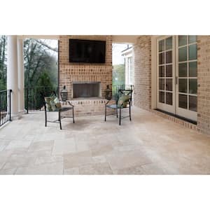 Tuscany Beige Pattern Honed-Unfilled-Chipped Travertine Floor and Wall Tile (5 Kits/80 sq. ft./pallet)