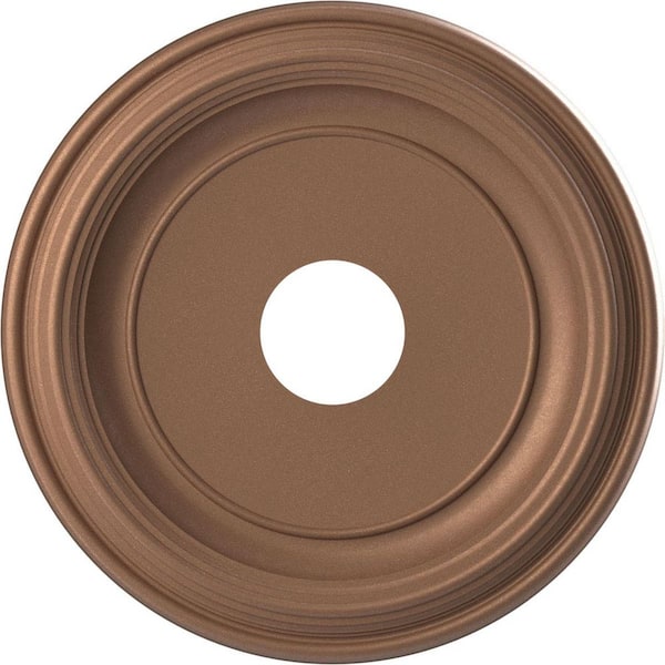 Ekena Millwork 16 in. O.D. x 3-1/2 in. I.D. x 1-3/8 in. P Traditional Thermoformed PVC Ceiling Medallion in Aged Copper