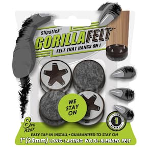 GorillaFelt 1 in. Tap in Felt Pads 8-Pack