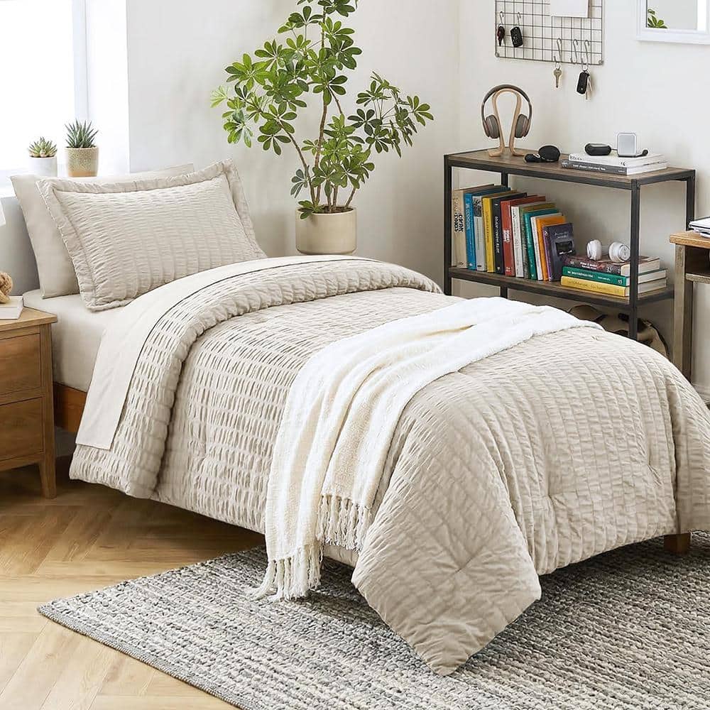 "Beige Polyester Twin(68""x88"") Comforter Set with Sheets 5 Pieces" price history on PriceWatchPro