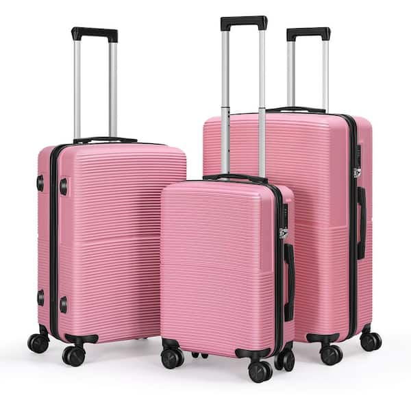 HIKOLAYAE Hikolayae Hardside Spinner Luggage Sets in Pink, 3 Piece, TSA ...