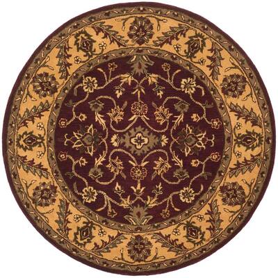 Safavieh Golden Jaipur Burdy Gold 8, Black And Gold Round Area Rugs