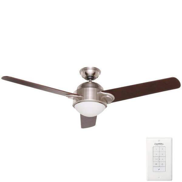 Casablanca Trident 54 in. Indoor Brushed Nickel Ceiling Fan with Universal Wall Control