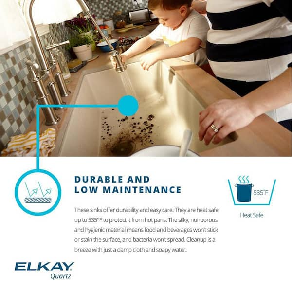 Elkay Quartz Classic 25 inch Drop-In Laundry Sink - Putty ELG252212PDPT0