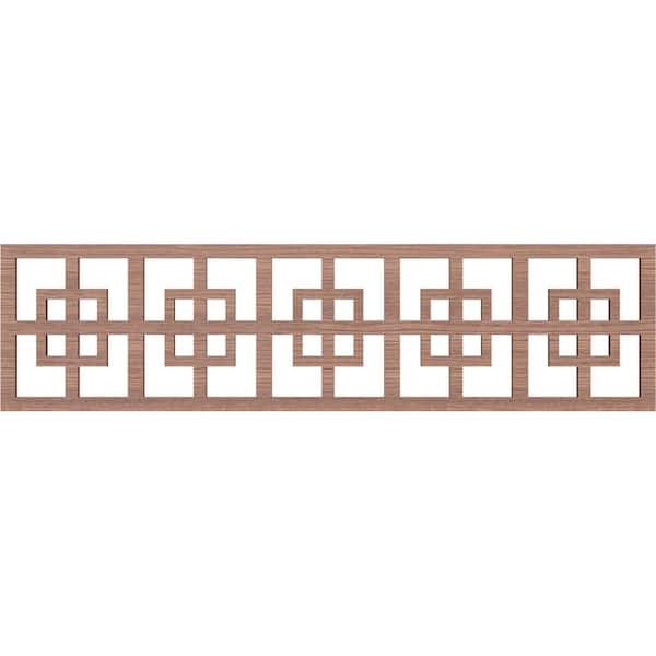 Ekena Millwork Cambridge Fretwork 0.375 in. D x 47 in. W x 12 in. L Walnut Wood Panel Moulding