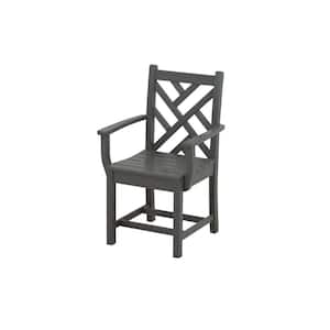 Chippendale Slate Grey Patio Dining Arm Chair