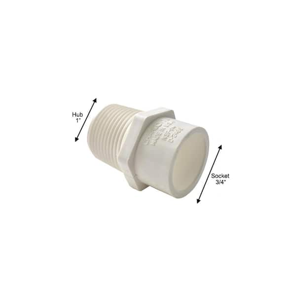 Charlotte Pipe 1 In X 3 4 In Pvc Schedule 40 Mpt X S Male Reducer Adapter Pvchd The Home Depot