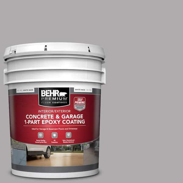 BEHR PREMIUM 5 gal. #N520-3 Flannel Gray Self-Priming 1-Part Epoxy Satin Interior/Exterior Concrete and Garage Floor Paint