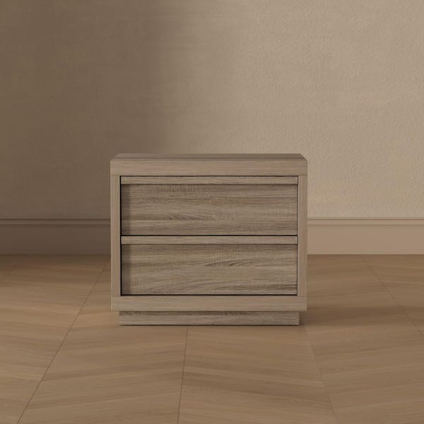Manhattan Comfort Navis Contemporary Natural Oak 2-Drawer 26 in. W