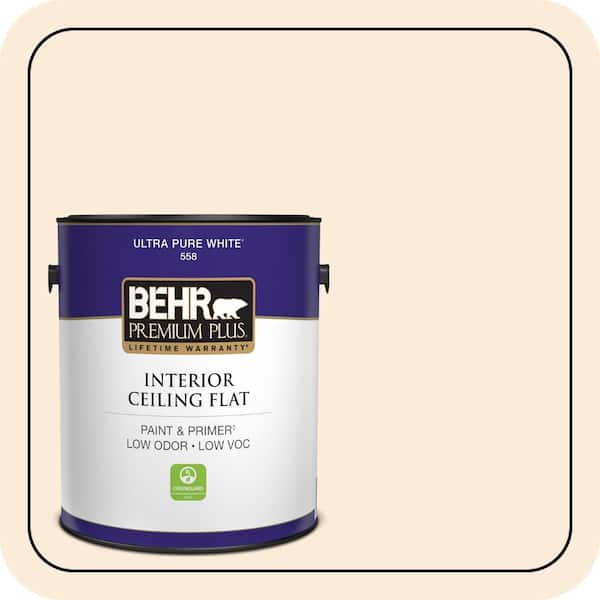 1 gal. #OR-W01 White Blush Ceiling Flat Interior Paint & Primer