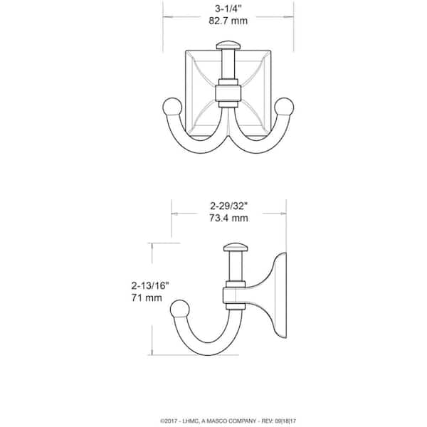 Liberty Eiffel 2-13/16 in. Satin Nickel Triple Wall Hook B27893Z