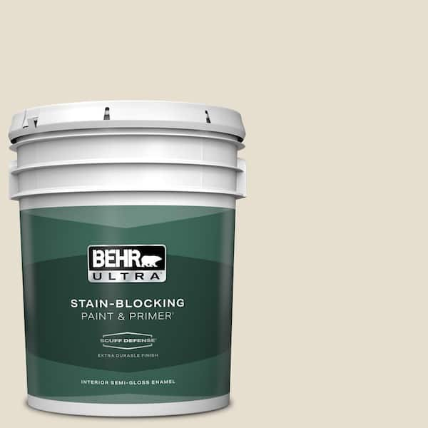 BEHR ULTRA 5 gal. #750C-2 Hazelnut Cream Extra Durable Semi-Gloss Enamel Interior Paint & Primer