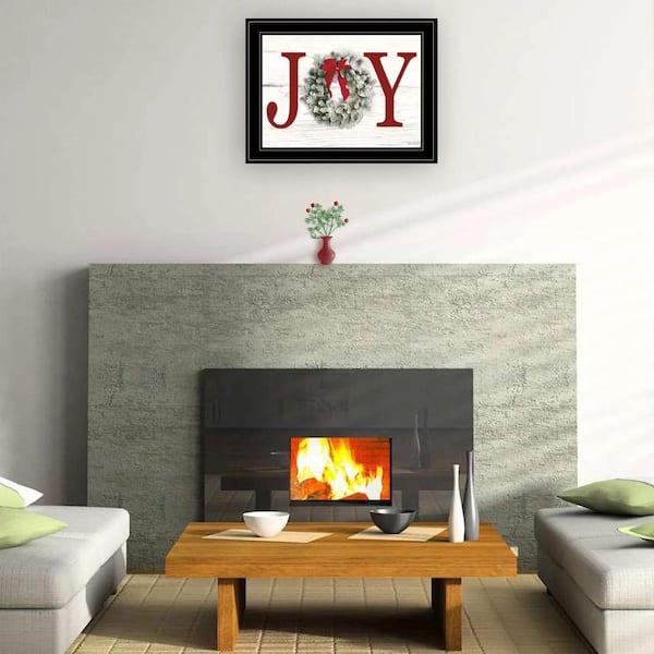 Framed Black 15 in. x 21 in. "Christmas Joy", Ready to Hang Framed Print,