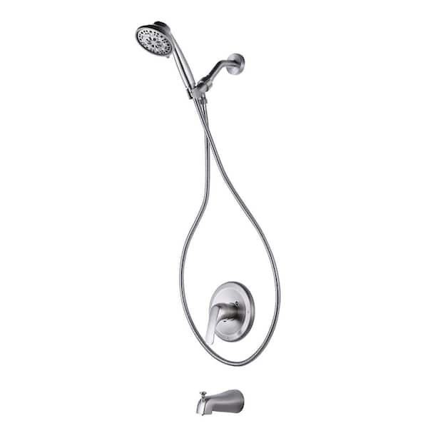 Arcora Single Handle 7 Spray Tub And Shower Faucet 1 8 Gpm In Brushed