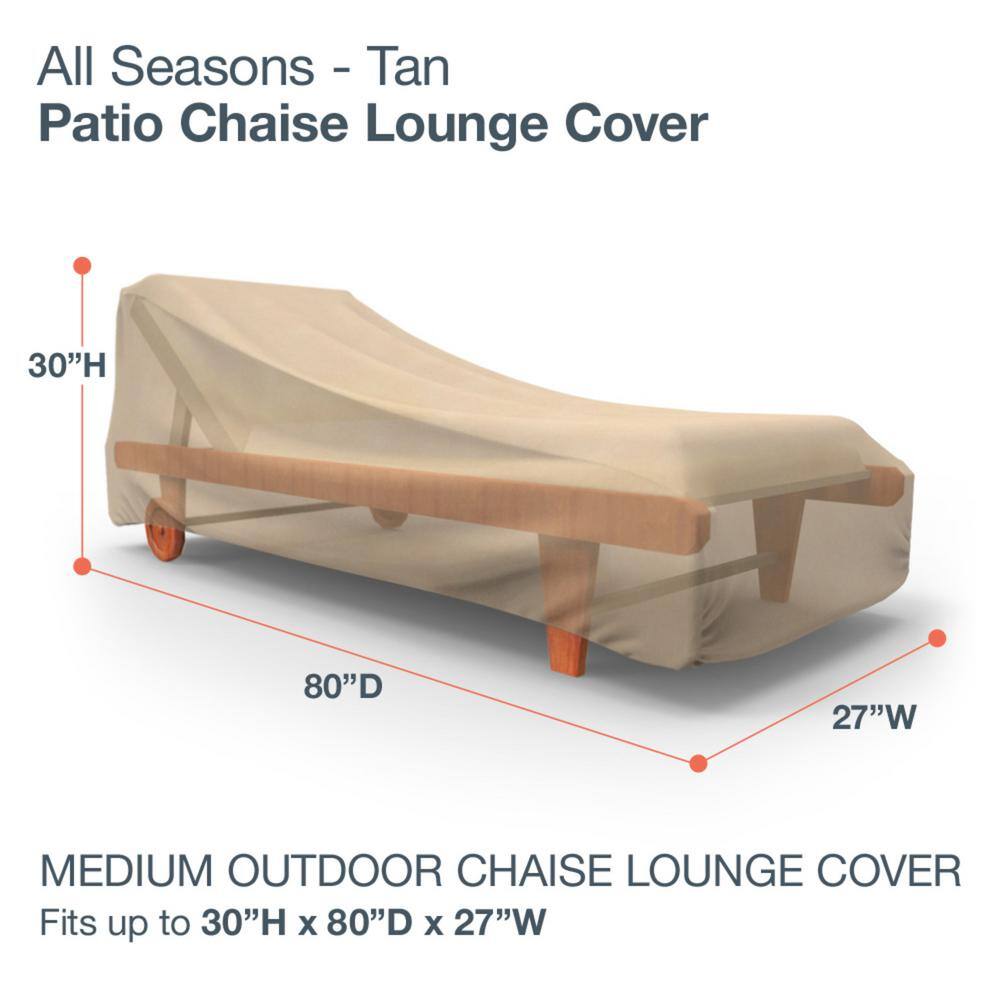 Medium Tan Waterproof Outdoor Chaise Lounge Cover