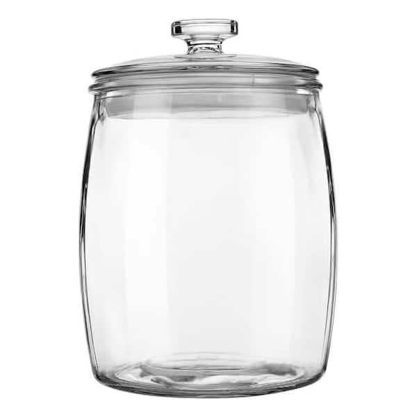 1-Piece Wide Mouth Clear Glass Apothecary Jar with Lid for Kitchen Storage and Laundry Room Organization 72 oz.