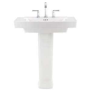 Townsend Pedestal Sink in White with 8 in. Faucet Holes