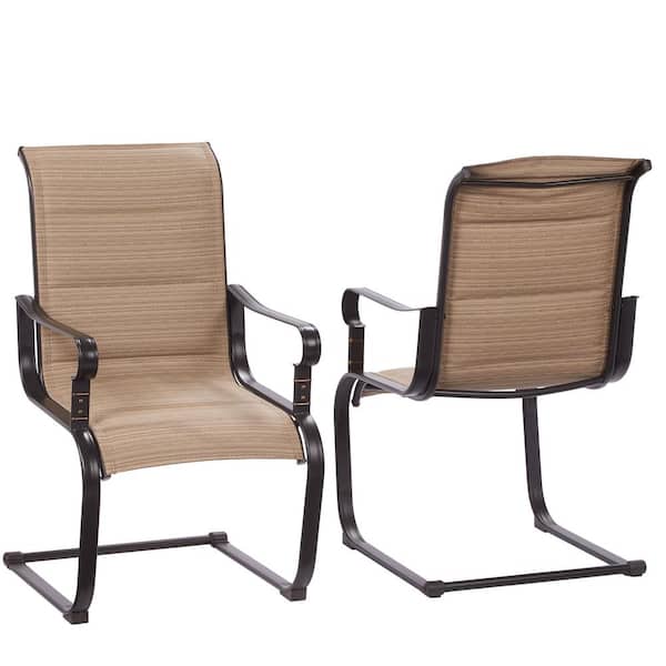 Hampton Bay Belleville Rocking Padded Sling Outdoor Dining Chairs (2-Pack)