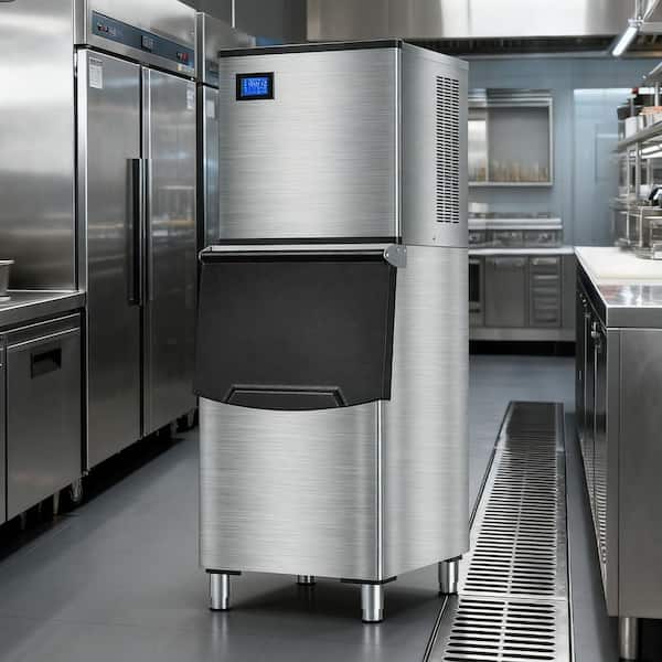 23.2 in. 680 lbs./24 Hours Freestanding Split Commercial Ice Maker in Silver 182-Full Size High-Density Ice Cubes/Cycle