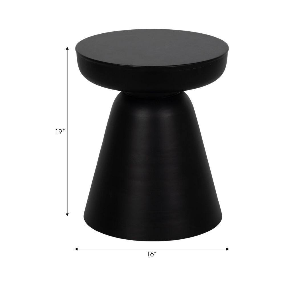 16 in. White Round Wooden Accent Table - thumbnail 5