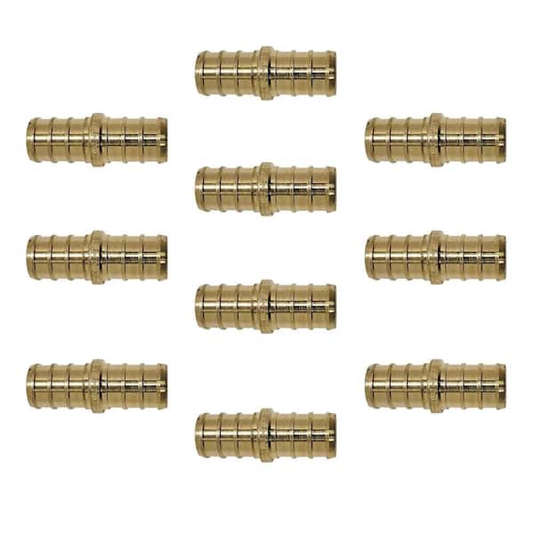 1/2 in. Brass PEX-B Barb Coupling (10-Pack)