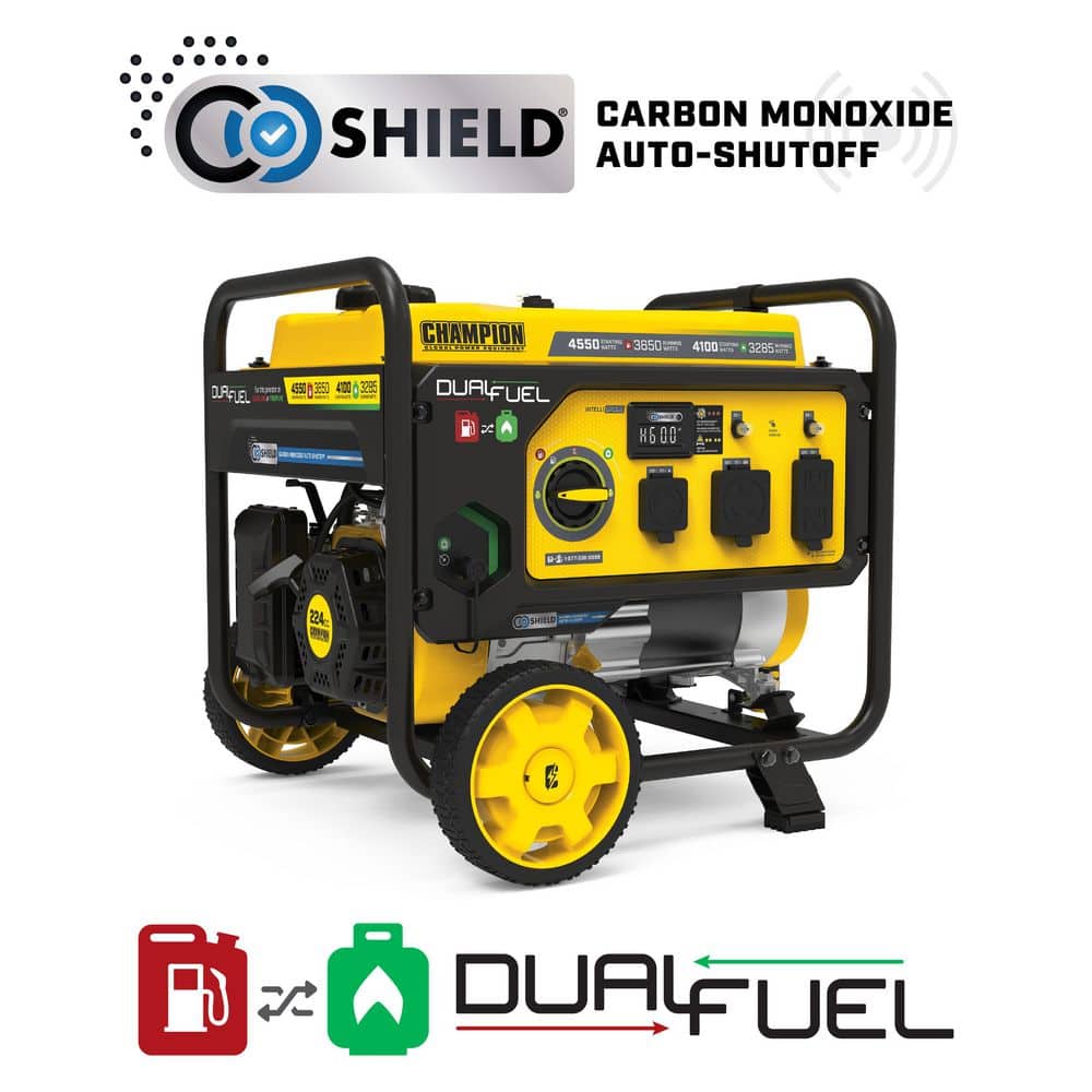 Champion 4550/3650-Watt Recoil Start Dual Fuel Portable Generator w/ Free 3-Year Warranty for RV and Home