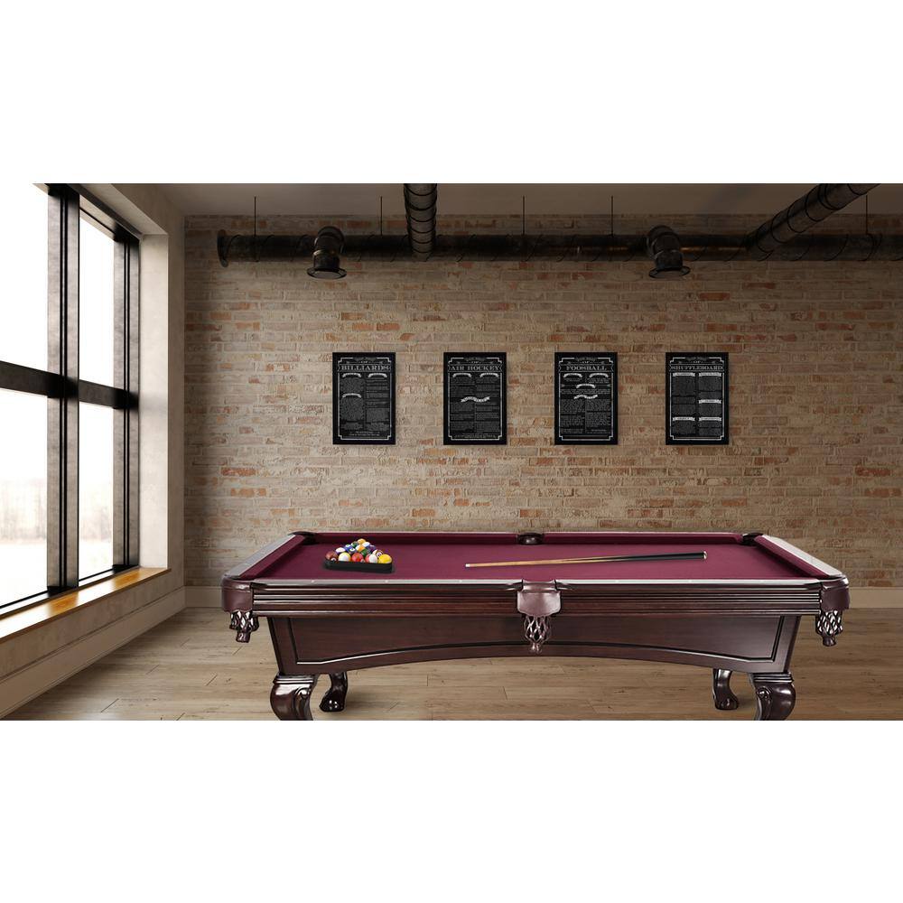 Elegant Billiard Rules 19" x 13" Framed Art Print in Black