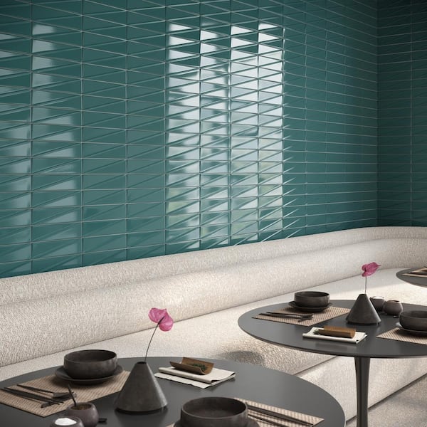 Rhythm Emerald Green 2.99 in. x 12 in. Glossy Ceramic Subway Wall Tile (4.99 sq. ft./Case)