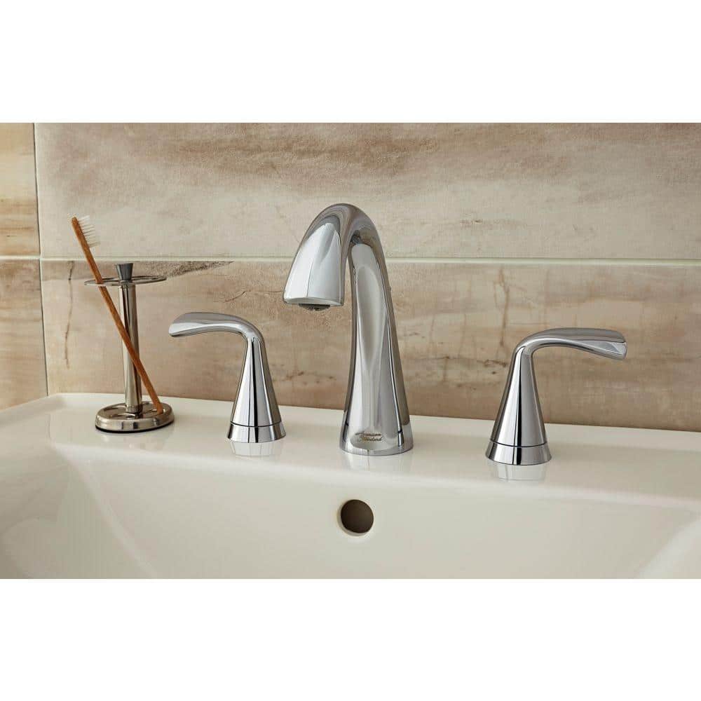 Fluent Polished Chrome Double Handle Widespread Bathroom Faucet