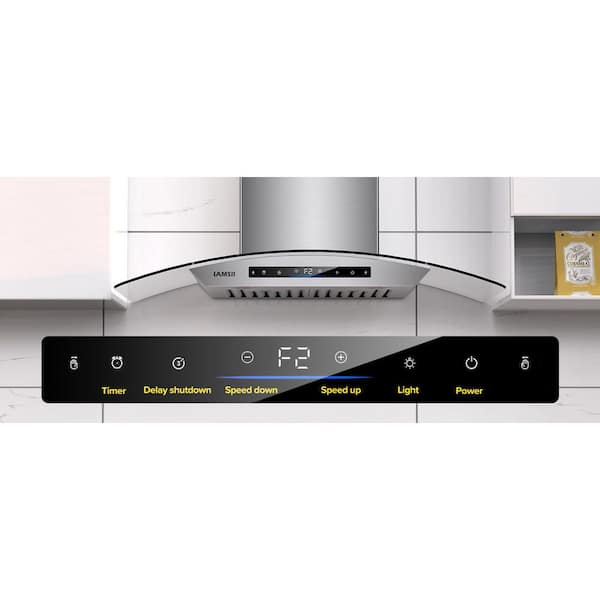 30 in. 900 CFM Ducted/Ductless Convertible Wall Mount Range Hood in Stainless Steel with REemote Control