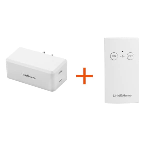 Wireless Indoor Remote Control Outlet Switch with 1 RCV and 1 Remote