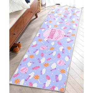 Crayola Be Sweet Lilac 2 ft. 3 in. x 7 ft. 3 in. Runner Area Rug