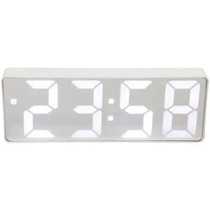 White Digital Tabletop Clock - 6.25 in. W x 2.25 in. H