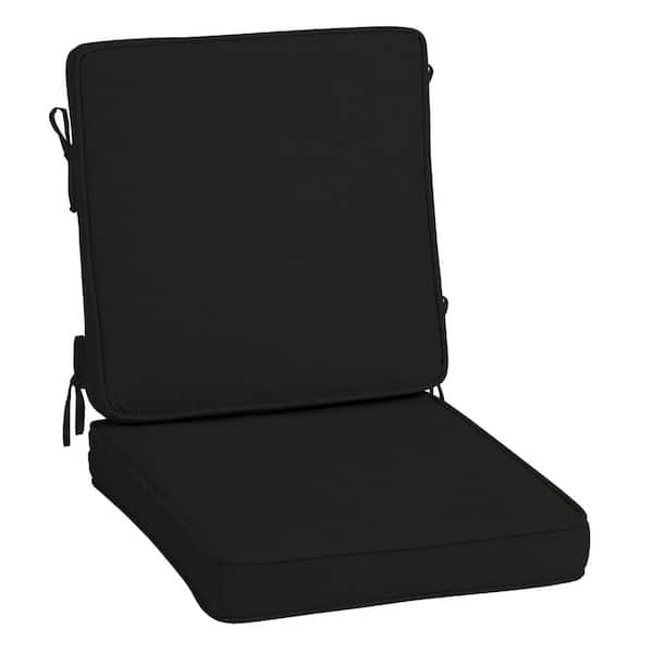 ARDEN SELECTIONS ProFoam 20 in. x 20 in. Outdoor High Back Dining Chair Cushion in Onyx Black